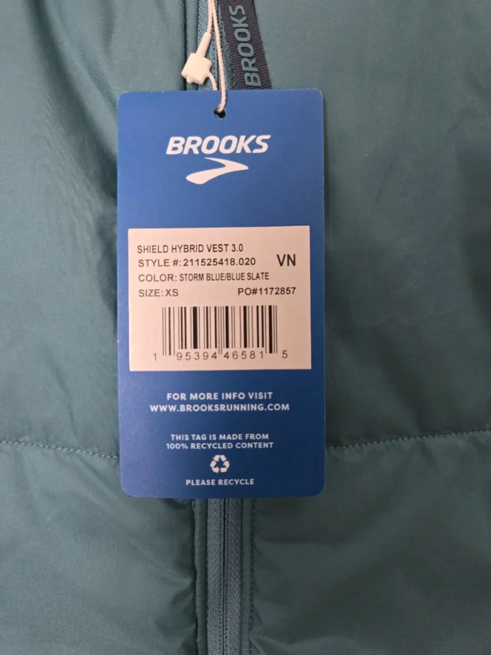 Brooks Men's Shield Hybrid 3.0 VestRunning Vest Storm Blue Size XS *SMALL STAIN*